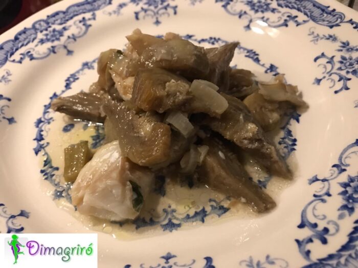 baccalà con carciofi al profumo di prezzemolo